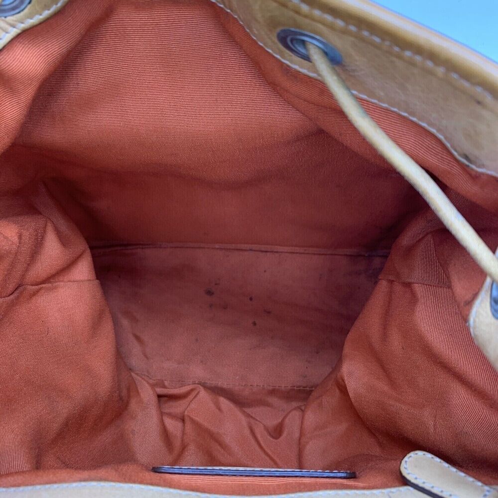 Vintage COACH Backpack Monogram CC Print Tan Beige Leather Y2K CLASSIC - Picture 9 of 12